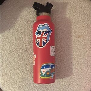 21oz Pink Hydro Flask with Stickers